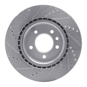 Land Rover Discovery Brake Rotor (1) - Rear Right - R1 Concepts - Drilled & Slotted - Silver - `18-`20
